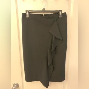 J. Crew Black Skirt with Ruffle Design